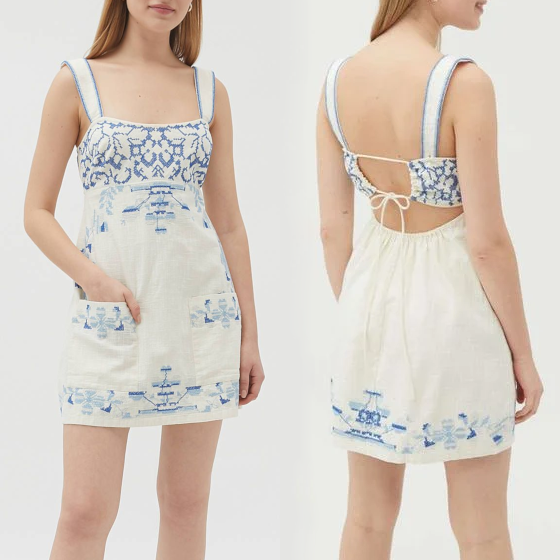 Urban Outfitters 'Emilia' Embroidered Mini Dress