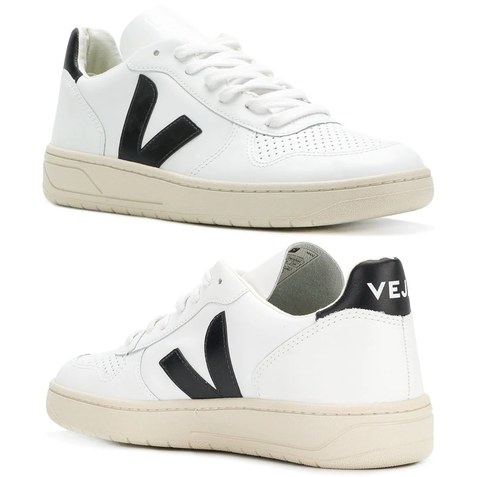Veja V-10 White \u0026 Black Sneakers 