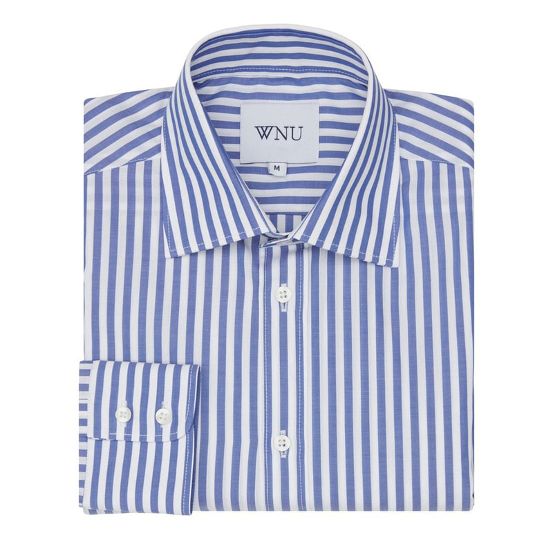 WNU Poplin Blue & White Stripe Shirt